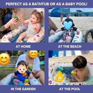 <b>Inflatable</b> Baby Bathtub Safe Portable Must-Have for 6-24 Months Collapsible Anti-Sliding Saddle Horn Seat Travel Toddler <b>Bath</b> - Product Image 3