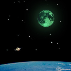 Adesivi Murali 3D Luminosi a Forma di Luna per Camerette di Bambini, Decorazione per Camera da Letto, Soggiorno, Decalcomanie per la Casa, Carta da Parati Fluorescente 30cm - Product Image 1