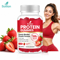 Gummies protéinés Solilan en promotion, sans sucre, saveur fraise, pour une énergie durable, gummies protéinés pour adultes