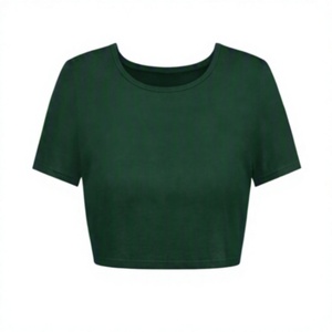 Custom Cotton Oversize Blank Plain <b>White</b> Slim Fitting Crop Top t Shirts Athletic <b>Sports</b> Gym Cropped Tee <b>Tshirt</b> Women - Product Image 4