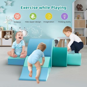 5 Piezas de Muebles de Espuma para Gatear y Escalar, Bloques y Túnel Plegables para Niños Pequeños, para Actividades de Escalada en Interiores - Product Image 5