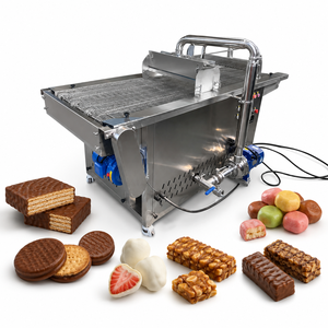 Línea Automática <span class=keywords><strong>de</strong></span> Recubrimiento <span class=keywords><strong>de</strong></span> Chocolate para Brownies, Rollos <span class=keywords><strong>de</strong></span> Pastel, Madeleines, Donas, Donas en Anillo, Profiteroles, Pasteles Daneses y Palmiers - Product Image 2