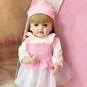 Lindo dulce esmaltado niña <span class=keywords><strong>reborn</strong></span> bebé ojos grandes serie látex bebé niña juguetes delicado lavable - Product Image 1