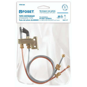 Foset TEPAR-60A 60 cm tubo di alluminio scaldabagno termocoppia con luce pilota - Product Image 2