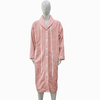 Peignoir en coton éponge à col châle, naturel, absorbant et confortable pour la maison et les vacances, style enveloppant pour femme, fournisseur