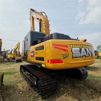 Excavatrice hydraulique sur chenilles d'occasion Sany 215C de taille moyenne d'occasion en stock pour la construction de routes à vendre