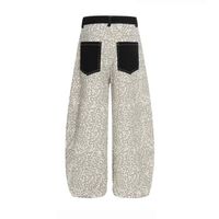 Jeans en denim baggy pour homme à imprimé léopard, poches contrastées, style hip-hop streetwear, coupe large, vintage Y2K, décontracté, vente en gros, direct usine