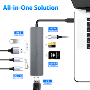Nhôm Mini Du Lịch Powered Pcb 8-Port Đa <span class=keywords><strong>USB</strong></span> C Để Hdmi <span class=keywords><strong>USB</strong></span> <span class=keywords><strong>3.0</strong></span> <span class=keywords><strong>Hub</strong></span> <span class=keywords><strong>Usb</strong></span> Loại C <span class=keywords><strong>Hub</strong></span> - Product Image 3