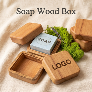 Boîte à savon en bois OEM, boîte à savon de voyage en bois, boîte magnétique en bois de hêtre, décoration rustique pour salle de bain - Product Image 1