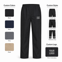 Pantalon de travail pour homme à taille élastique, antibactérien, coupe droite, quatre couleurs unies, personnalisable pour le personnel de la restauration, de la logistique et des usines