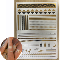 Mode or henné étanche corps visage Flash autocollant temporaire tatouage autocollants pour femmes filles