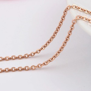 Collar de Acero Inoxidable Color Oro Rosa, 45-50 cm, Cadena Tipo O, para Uso Diario, Accesorio para Mujer, Regalo - Product Image 1