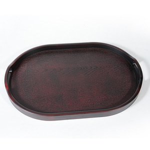 Bandeja de Servir Ovalada Estilo Chino Japonés, Imitación Madera, Plástico, Plato para Comida, Té, Café, Uso Doméstico - Product Image 5