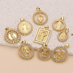 Custom Metal Gold/Silver Plated <strong>St</strong> <strong>Jude</strong> Thaddeus Jesus Virgin Mary Cross Charms Pendants for Jewelry Making Accessories - Product Image 1