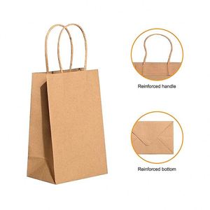Sac en papier kraft en cuir kaki personnalisé pour l'emballage de bonbons, biscuits, jouets, avec poignée, pour la promotion en supermarché - Product Image 2