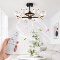Ventilador de Techo LED Moderno de 48 Pulgadas con Luz, Control Remoto y 6 Velocidades para Sala de Estar y Dormitorio