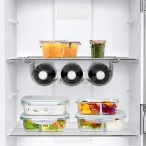 Soporte para botellas de vino de acero inoxidable, soporte <span class=keywords><strong>universal</strong></span> para botellas de refrigerador, con capacidad para 3 botellas de su vino o bebida favorita - Product Image 2