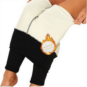 Leggings thermiques tricotés pour femmes, décontractés, taille haute, noirs, épais, chauds, respirants, doublés de polaire, brodés - Product Image 3