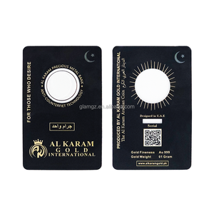 Tarjeta de Certificación para Barras de Oro Fino con Número de Serie de Plástico, Seguridad Antimanipulación, Impresión a Color y Embalaje en Blíster - Product Image 1