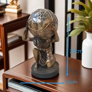 Sculture Decorative per la Casa in Resina, Statua di <span class=keywords><strong>Atlante</strong></span> che Sostiene il Globo Terrestre della Mitologia Greca, Figurine in Bronzo Personalizzate, Ornamento da Tavolo - Product Image 3