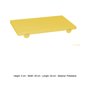 Yellow Polyethylene Cutting <b>Board</b> 50 × 30 × 2 h cm, with Counter Stop - Product Image 3