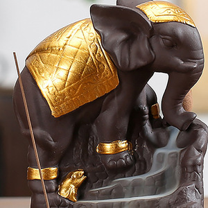 Nuevo quemador de incienso creativo transfronterizo con diseño de elefante dorado y madera de sándalo púrpura para aromaterapia y decoración del hogar. - Product Image 4