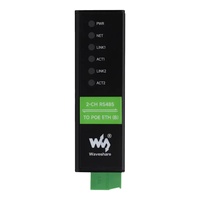 Módulo Ethernet Waveshare de 2 Canales RS485 a RJ45, Operación Independiente de Doble Canal RS485, Puertos Ethernet Dobles, Gateway IoT