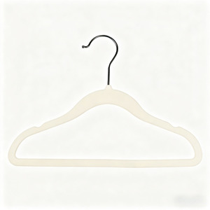 Childrens Clothes Hanger Pearl White Flocked Non Slip Baby Garment Hanger Sweater Hanger Hook Type Rectangle Shape - Product Image 1