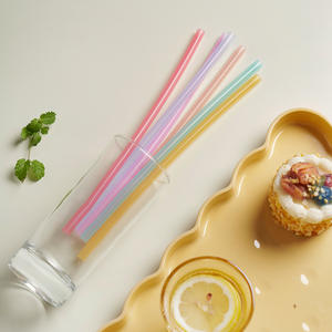 Pailles réutilisables en silicone pour enfants, extra longues, colorées, souples, lavables au lave-vaisselle, pour fêtes - Product Image 4