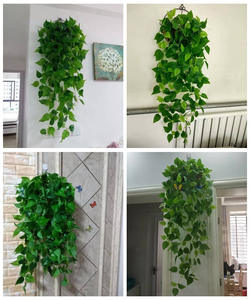 Plantas Artificiales Colgantes, <span class=keywords><strong>Epipremnum</strong></span> <span class=keywords><strong>Aureum</strong></span> Artificial Colgante, Hiedra Artificial Verde para Decoración - Product Image 4