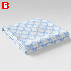 Tissu en voile de coton personnalisé Bessi avec motif de nœuds et rubans bleus imprimé numériquement 100% coton pour robes et chemisiers - Product Image 2