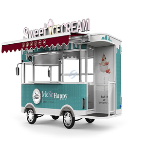 รถเข็นขายไอศกรีมไฟฟ้าขนาด 4.2 ม. รถขายขนมขบเคี้ยวเคลื่อนที่บนถนน รถบรรทุกขายไอศกรีมเคลื่อนที่พร้อมอุปกรณ์ครบครัน - Product Image 1