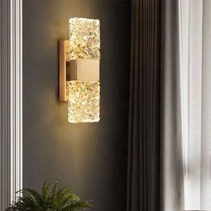 Apliques de pared Led de diseño dorado de cristal de decoración interior moderna para dormitorio de Hotel - Product Image 6