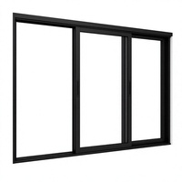 Porte coulissante en aluminium à double vitrage trempé, moderne, pour séparation de terrasse