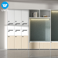 Casiers en bois modernes LIWEI, armoires de rangement verrouillables, serrure standard pour hôpital, bureau, salon - Modulaire écologique