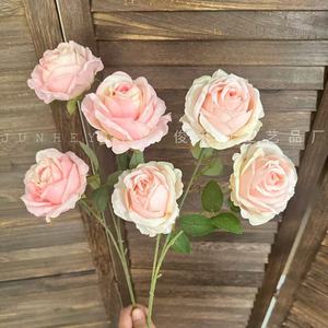 Rosas Artificiales Junheyuan, Rosa de Sueño Dopamina de 3 Cabezas, Flores de Plástico para Decoraciones de Boda, Arreglos Florales DIY - Product Image 3