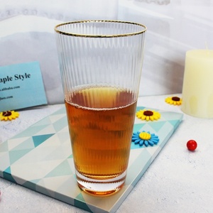 2024 nóng bán handmade vàng rim uống nước trái cây & nước cốc cốc BPA free gân hi-bóng Cocktail kính cho bán buôn - Product Image 3