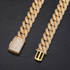 Joker <strong>Tide</strong> 5mm-18mm Bubble Cuban Chain Necklace for Men Personalized Hip-Hop Street Style Zircon Jewelry Sets Street Fashion - Product Image 3