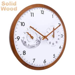 Horloge murale en bois fonctionnelle de style simple pour décoration intérieure moderne avec marée et carte <span class=keywords><strong>lunaire</strong></span> - Product Image 2