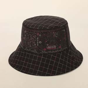 BSCI vente en gros personnalisé de haute qualité noir coton imprimé réversible pêcheur Gorras broderie Logo casquette de soleil unisexe seau chapeau - Product Image 1