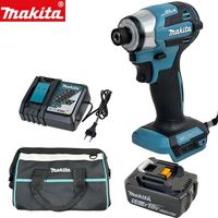 Pour mkt DTD173, tournevis électrique avec batterie 18V 5Ah, chargeur, outil électrique, embout hexagonal 1/4 pouce, tournevis à percussion électrique pour le bricolage du bois, ensemble de tournevis à percussion électrique