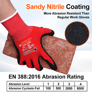 Gants de travail de sécurité XINGYU, nouvelle conception, résistants aux coupures, antidérapants et résistants à l'huile, en <span class=keywords><strong>nylon</strong></span> avec paume enduite de nitrile sablé - Product Image 2