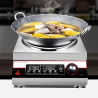 Wok-4000W à Induction industrielle Portable plaque en cristal poli cuisinière électrique commerciale chauffage rapide cuisine à bouton-poussoir