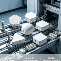 Boîtier de capteur intelligent en plastique blanc sur mesure moulé par injection, boîtier d'appareil IoT, boîte électronique OEM ODM