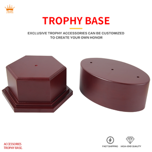 Precio al por mayor, buen precio, <span class=keywords><strong>Base</strong></span> de trofeo, <span class=keywords><strong>Base</strong></span> roja <span class=keywords><strong>Hexagonal</strong></span>, <span class=keywords><strong>Base</strong></span> de trofeo de madera, accesorio para accesorios de trofeo de competición - Product Image 4