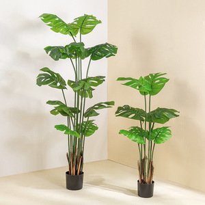 พืชเทียมในกระถางต้นปาล์มเขตร้อนที่มีใบสีเขียวลำต้นพืชชีสเทียมสำหรับห้องน้ำในบ้าน - Product Image 4