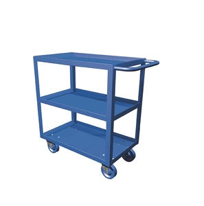 Chariot utilitaire en acier commercial à trois niveaux Roues de poignée de chariot en acier inoxydable à 3 niveaux soudées pour un usage professionnel à domicile - Product Image 1