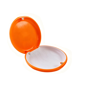 Estuche Delgado para Retenedor de <span class=keywords><strong>Ortodoncia</strong></span>, Caja para Alineadores Dentales de Higiene Bucal, Plástico Blanco/Silicona/ABS+silicona 88x88x22mm con Logotipo - Product Image 4