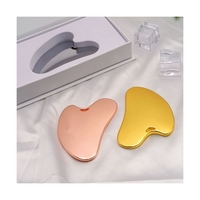 Outil de soin de la peau en acier inoxydable HZ Medical, masseur Gua Sha de haute qualité, logo personnalisé, Gua Sha en métal en forme de cœur