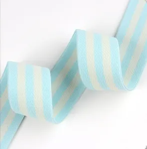 Cinghia elastica a righe a righe ad alta tenacità in poliestere blu inter-colore jacquard spandex per accessori per indumenti